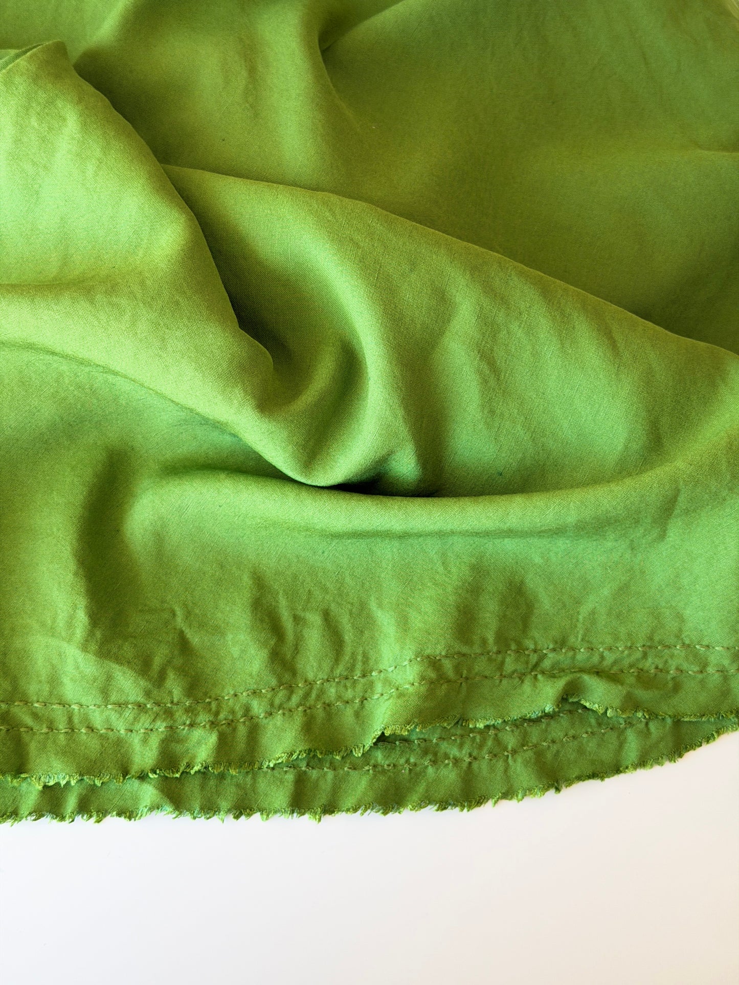 Vibrant green halter-neck linen dress