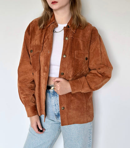 Unique vintage 100% leather overshirt