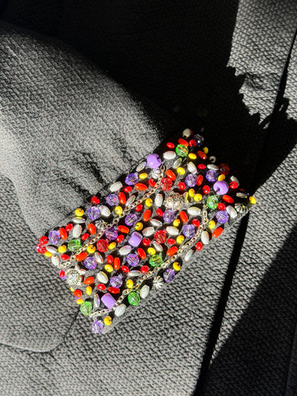 Chic vintage black blazer with embellished cuffs