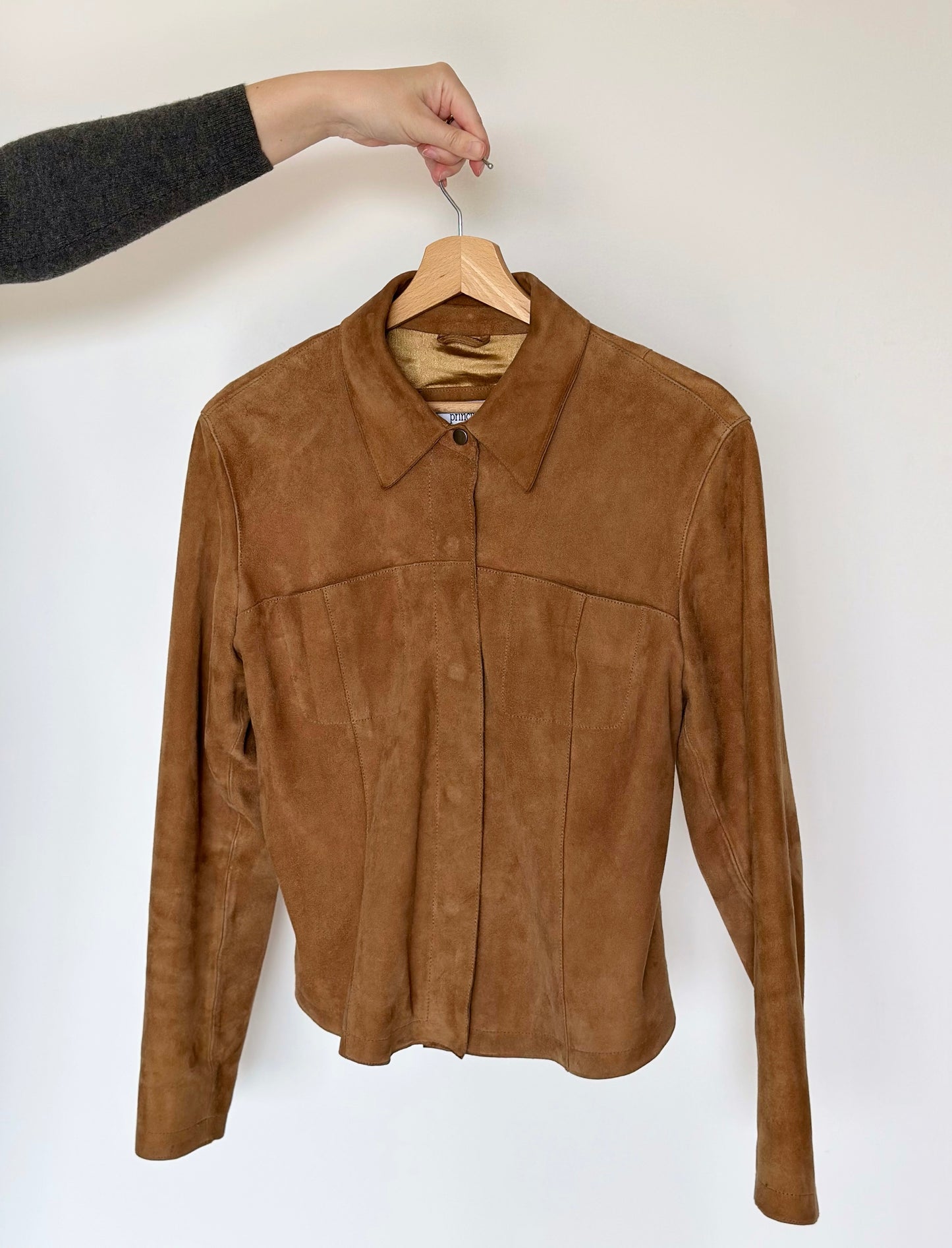 Trendy vintage 100% suede jacket