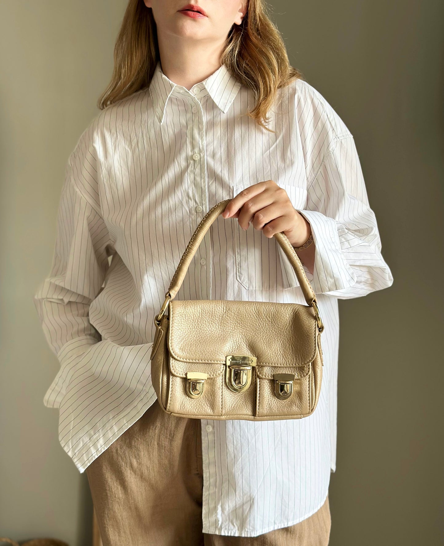 Chic mini leather bag from British designer Jasper Conran
