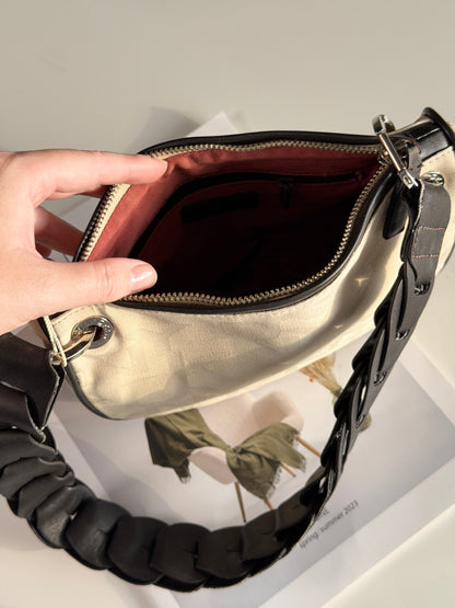 Stylish vintage DKNY cream shoulder bag