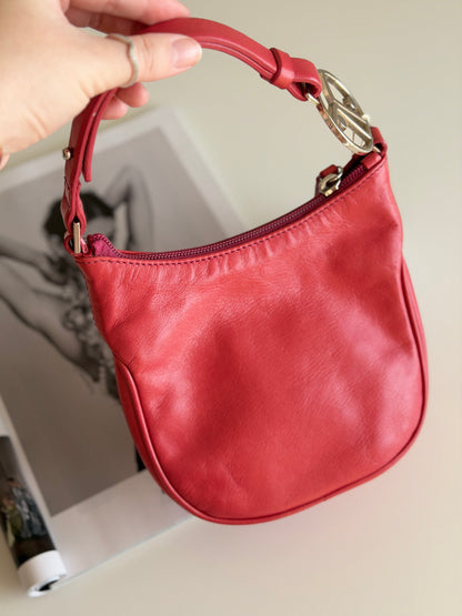Vintage Coccinelle red leather bag
