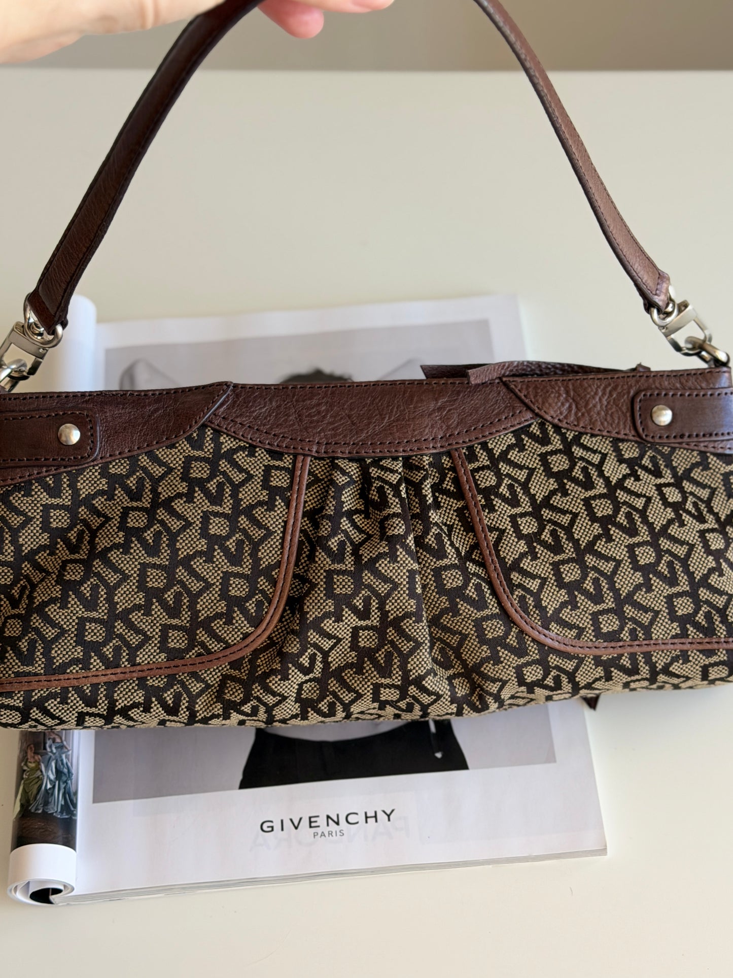 Vintage brown DKNY baguette bag