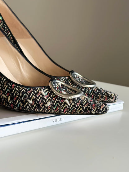 Authentic Manolo Blahnik tweed heels