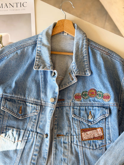 Vintage denim jacket in a light blue wash