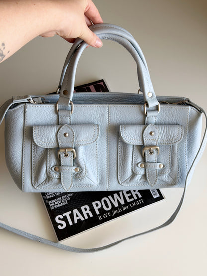 Vintage powder blue leather bag
