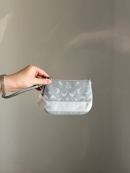 Vintage Coach grey signature wristlet
