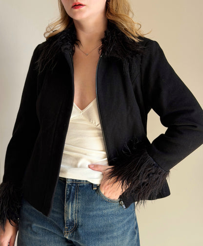 Stylish black wool jacket from NÜMPH