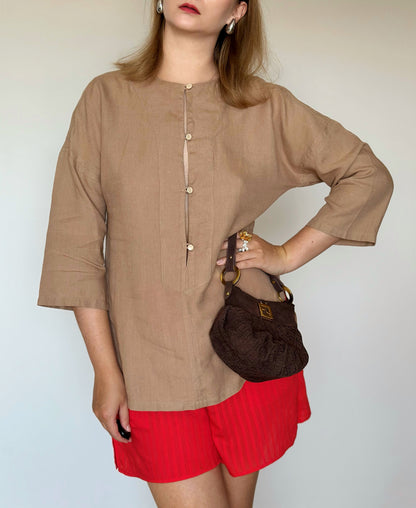 Beautiful vintage minimalistic linen blouse Max Mara