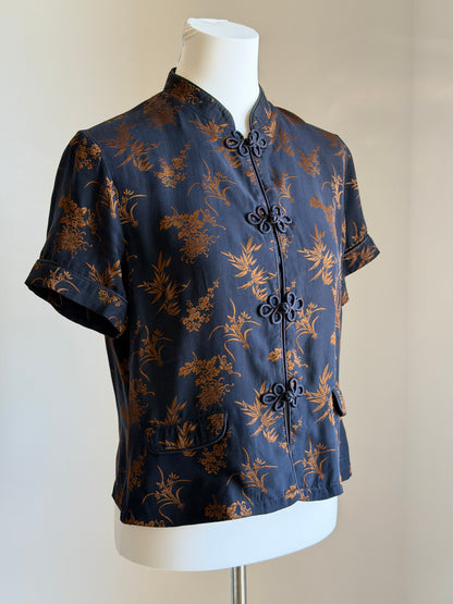 Silk blend oriental style blouse
