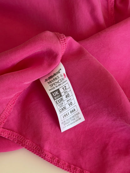Pink mandarin collar viscose blouse
