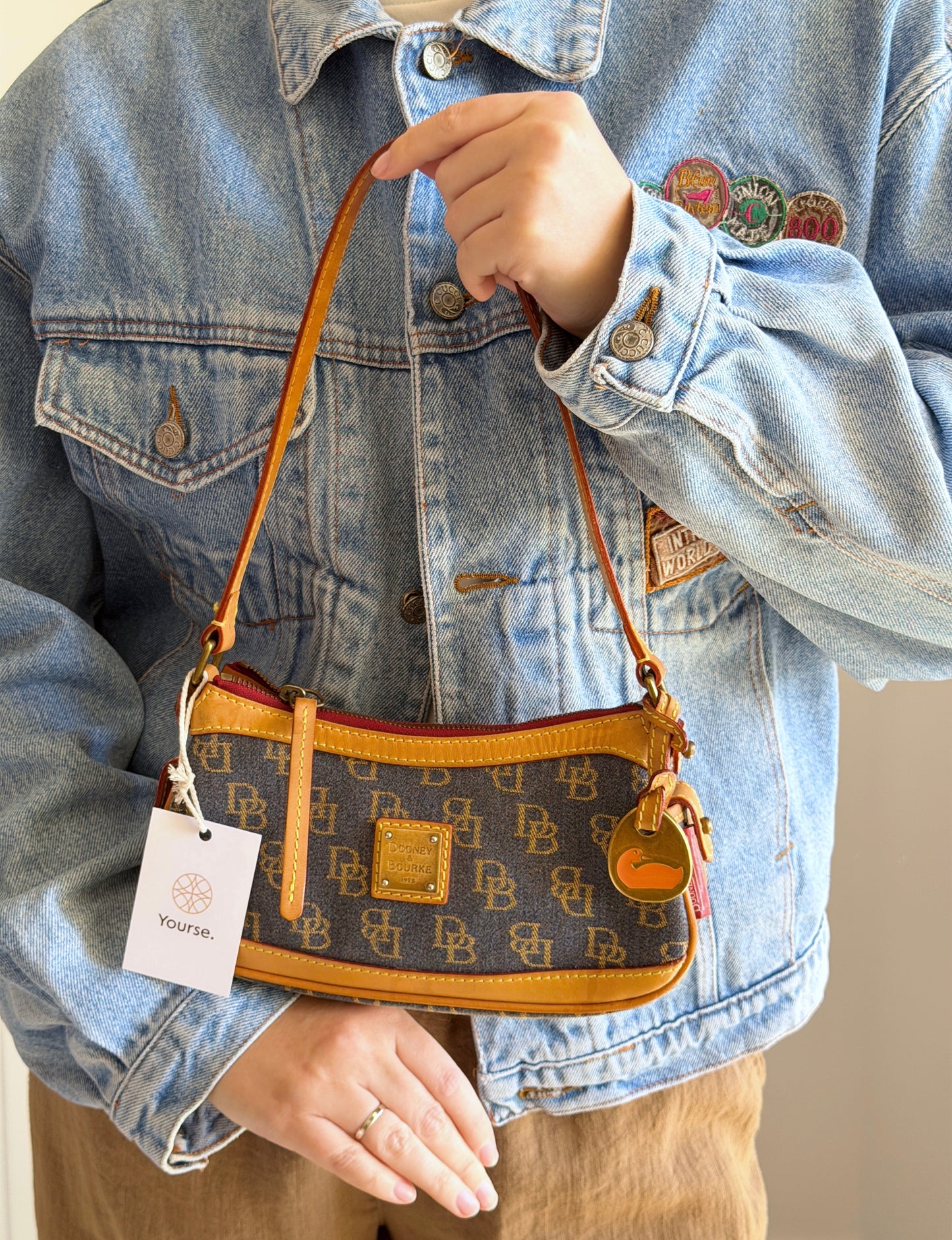 Vintage Dooney & Bourke monogram baguette