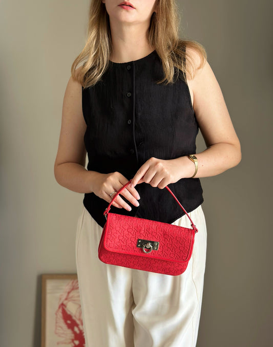 Vintage DKNY mini bag in bright red