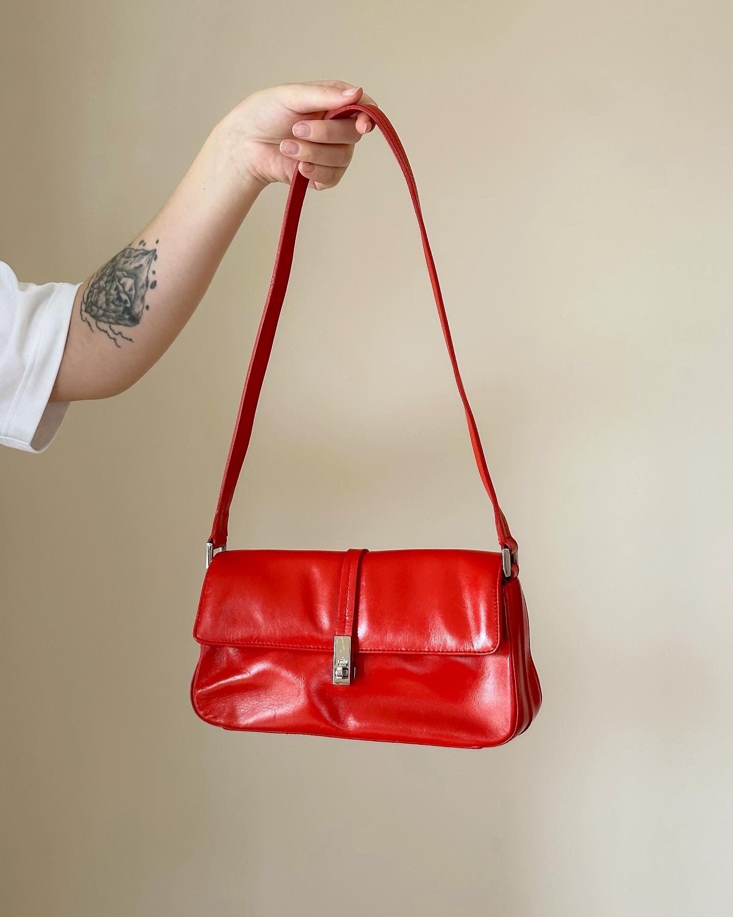 Beautiful vintage leather red bag ❤️