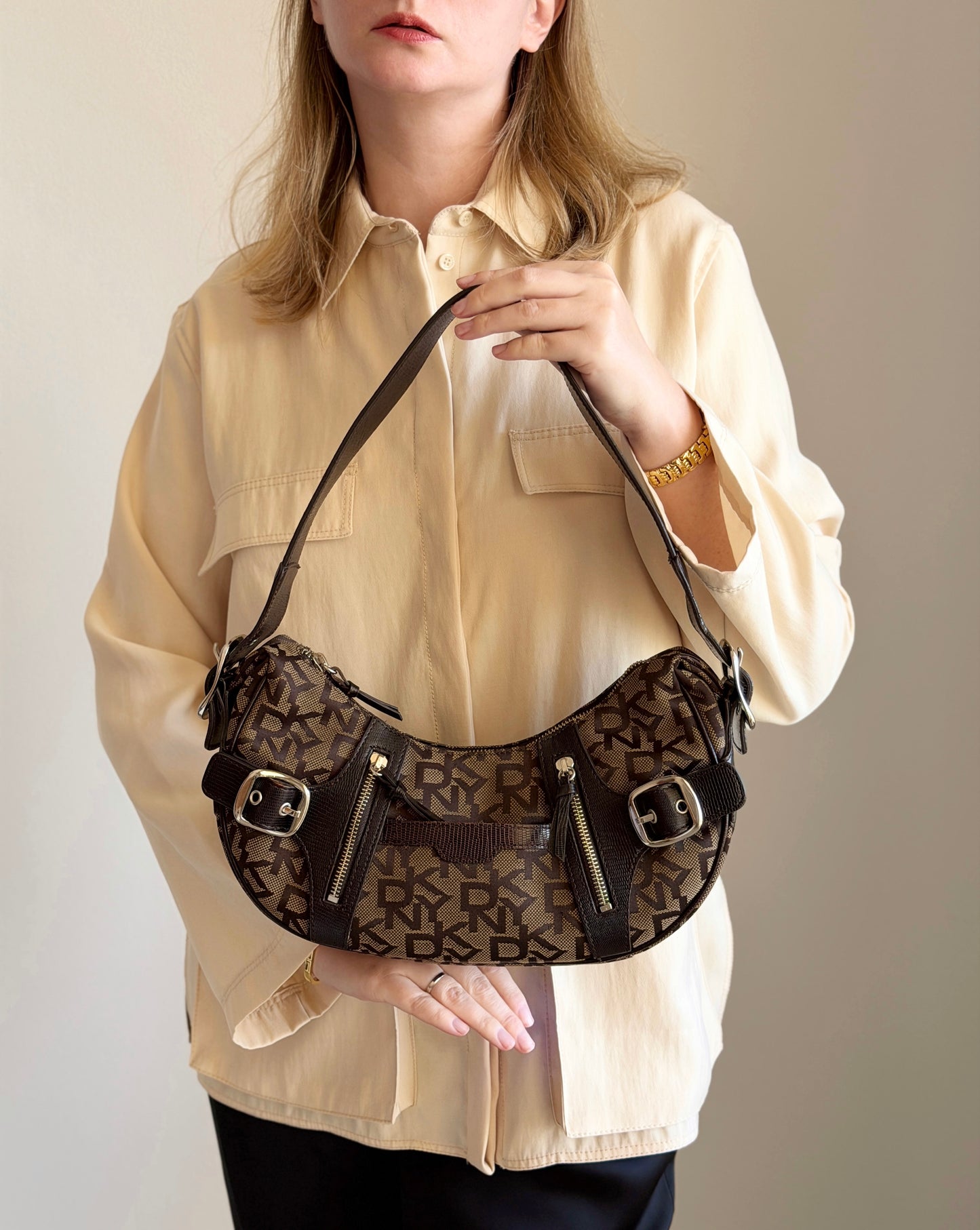 Vintage DKNY brown shoulder bag