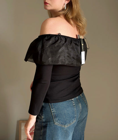 Chic black off shoulder top