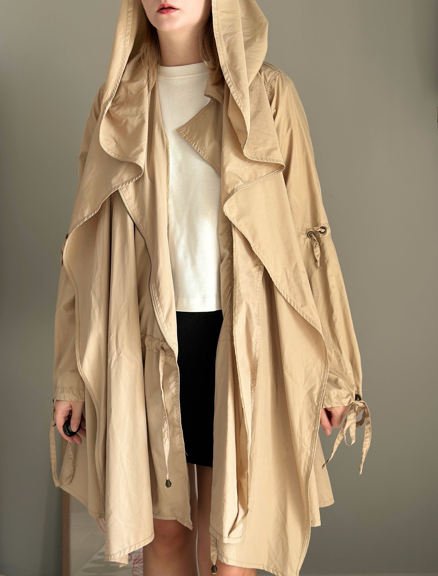 Statement beige trench coat