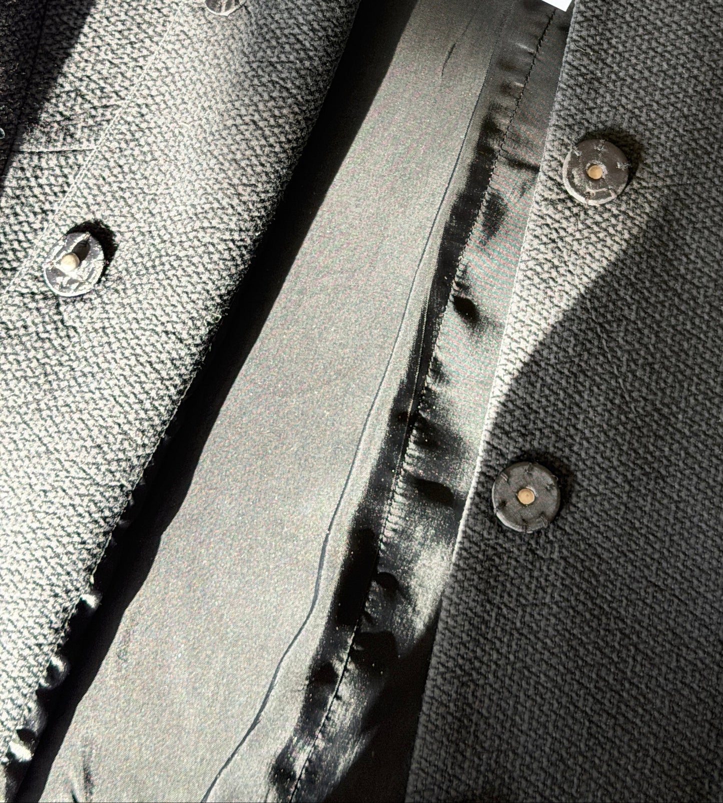 Chic vintage black blazer with embellished cuffs