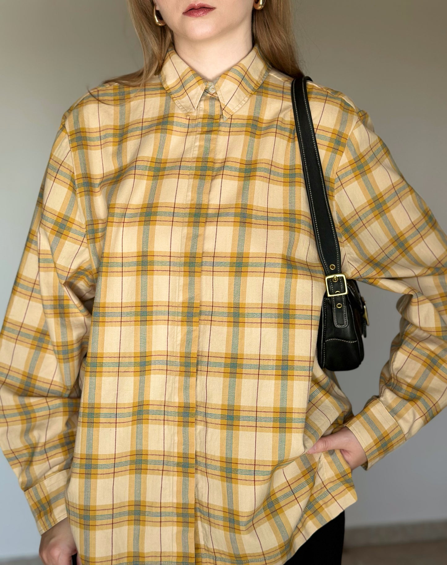 Plaid yellow oversized shirt