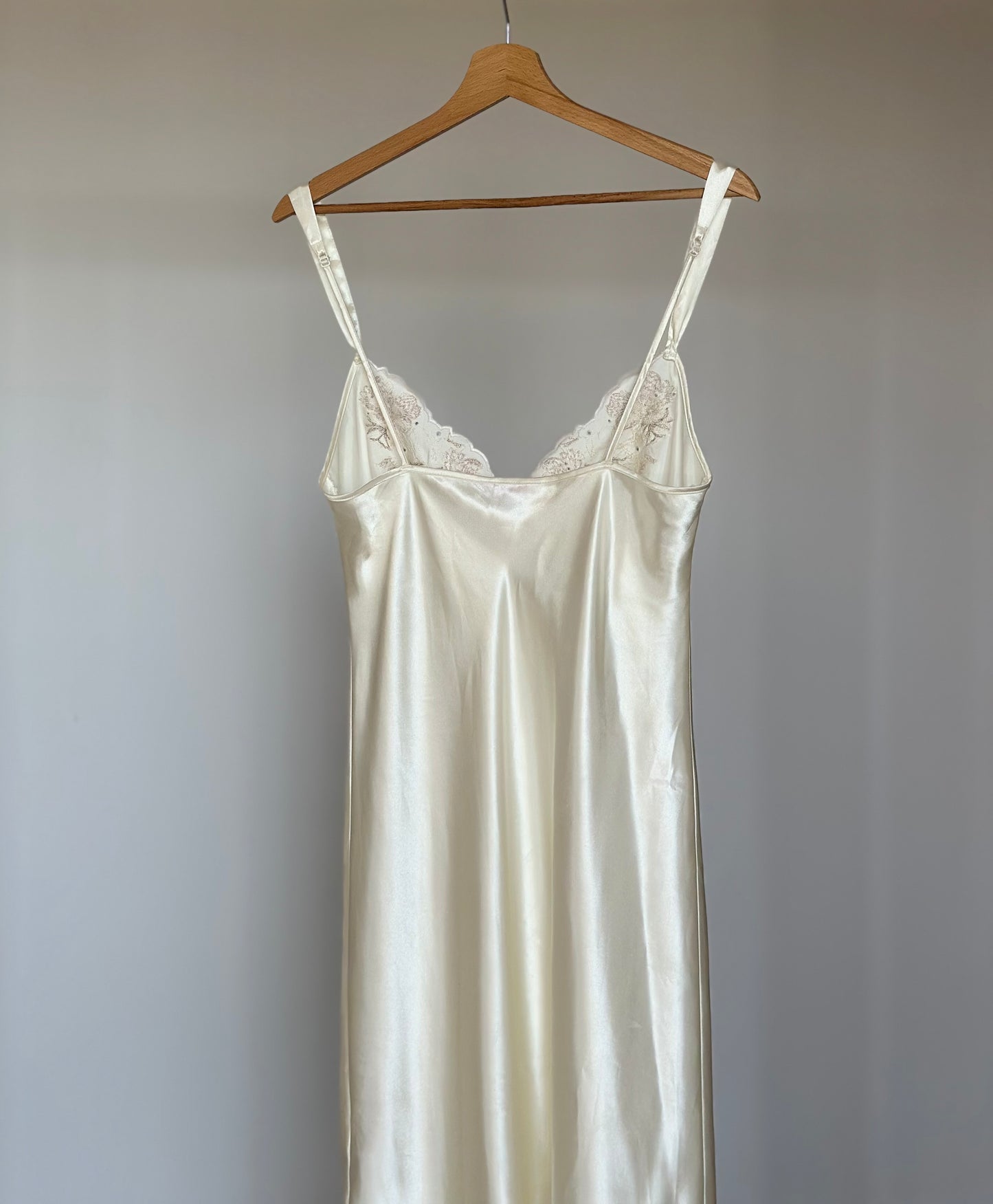 Amazing long night gown/slip dress with floral embroidery