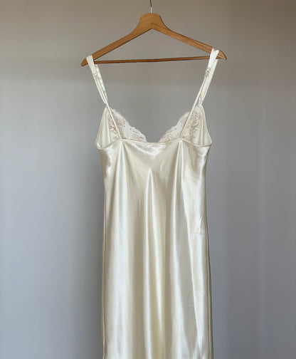 Amazing long night gown/slip dress with floral embroidery