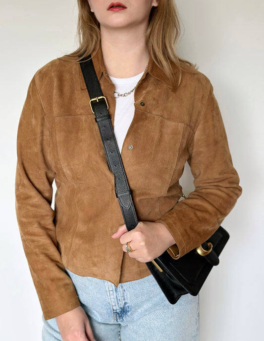 Trendy vintage 100% suede jacket