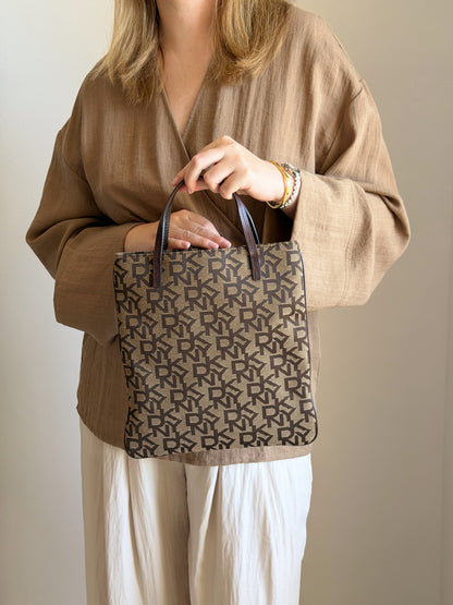Vintage DKNY brown tote bag