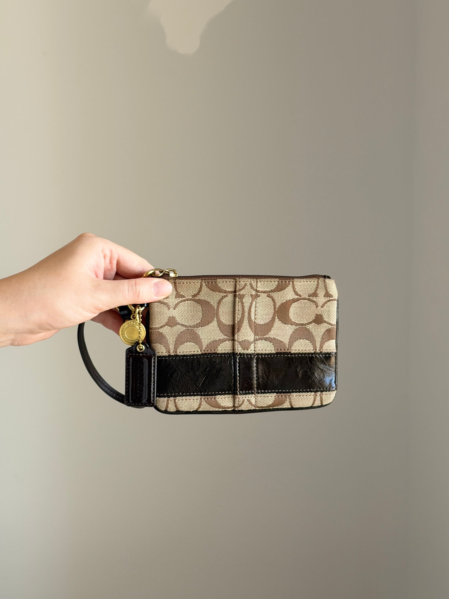 Vintage Coach signature wristlet