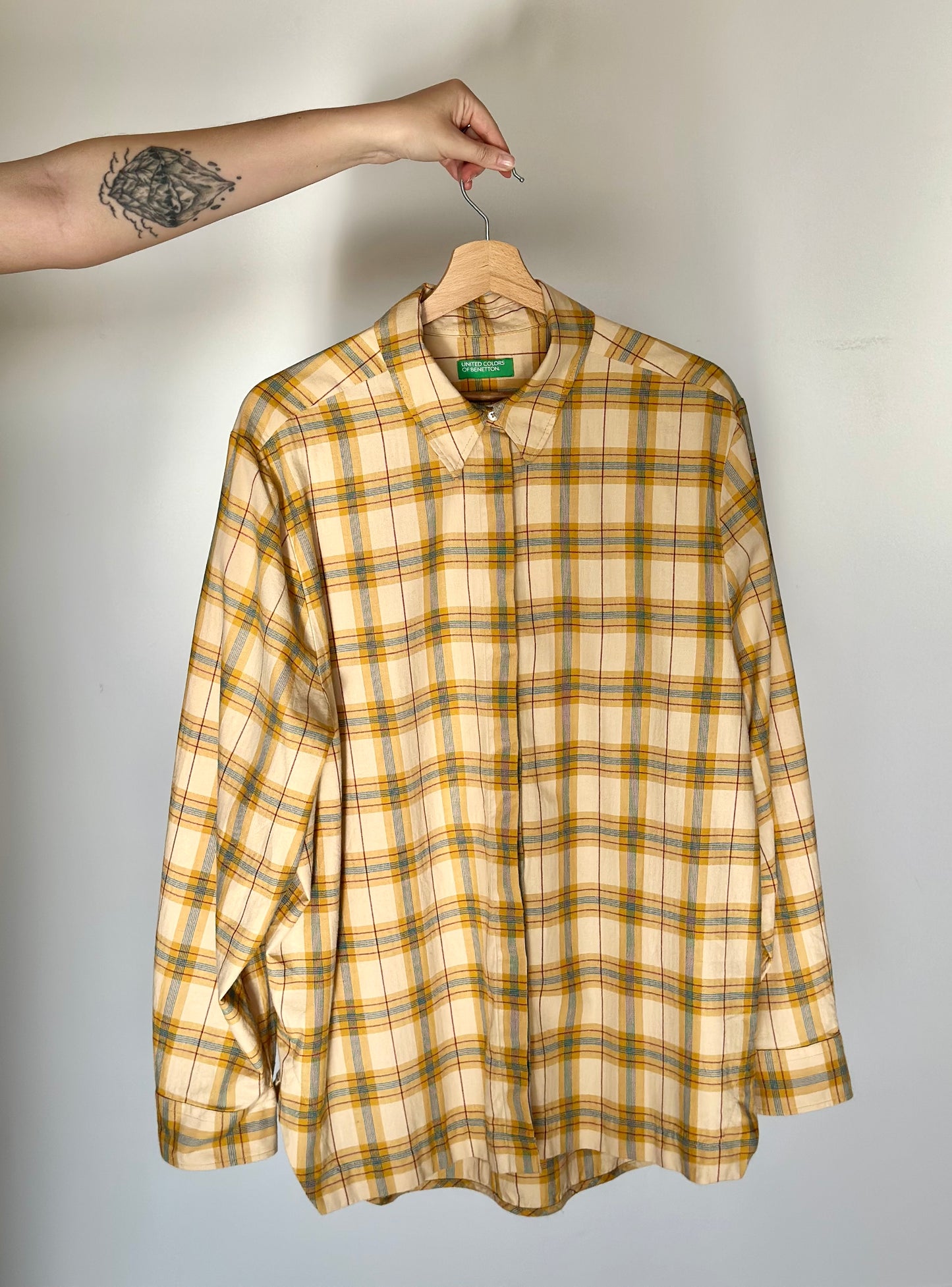 Plaid yellow oversized shirt