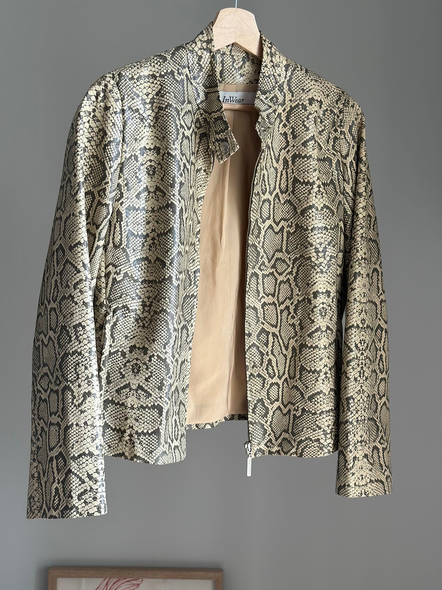 Amazing vintage snake-print faux leather jacket