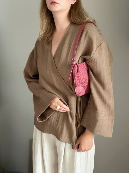 Vintage pink DKNY baguette bag