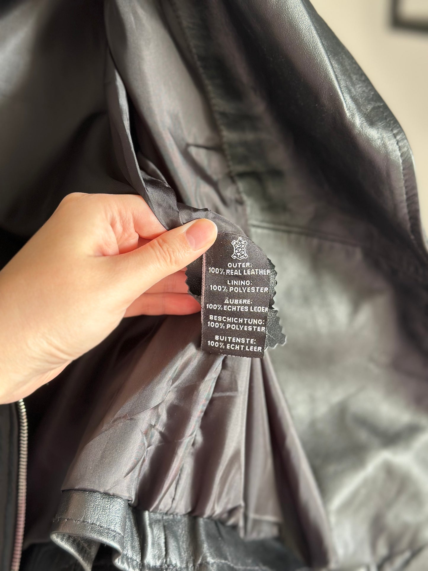 Classic vintage black biker leather  jacket