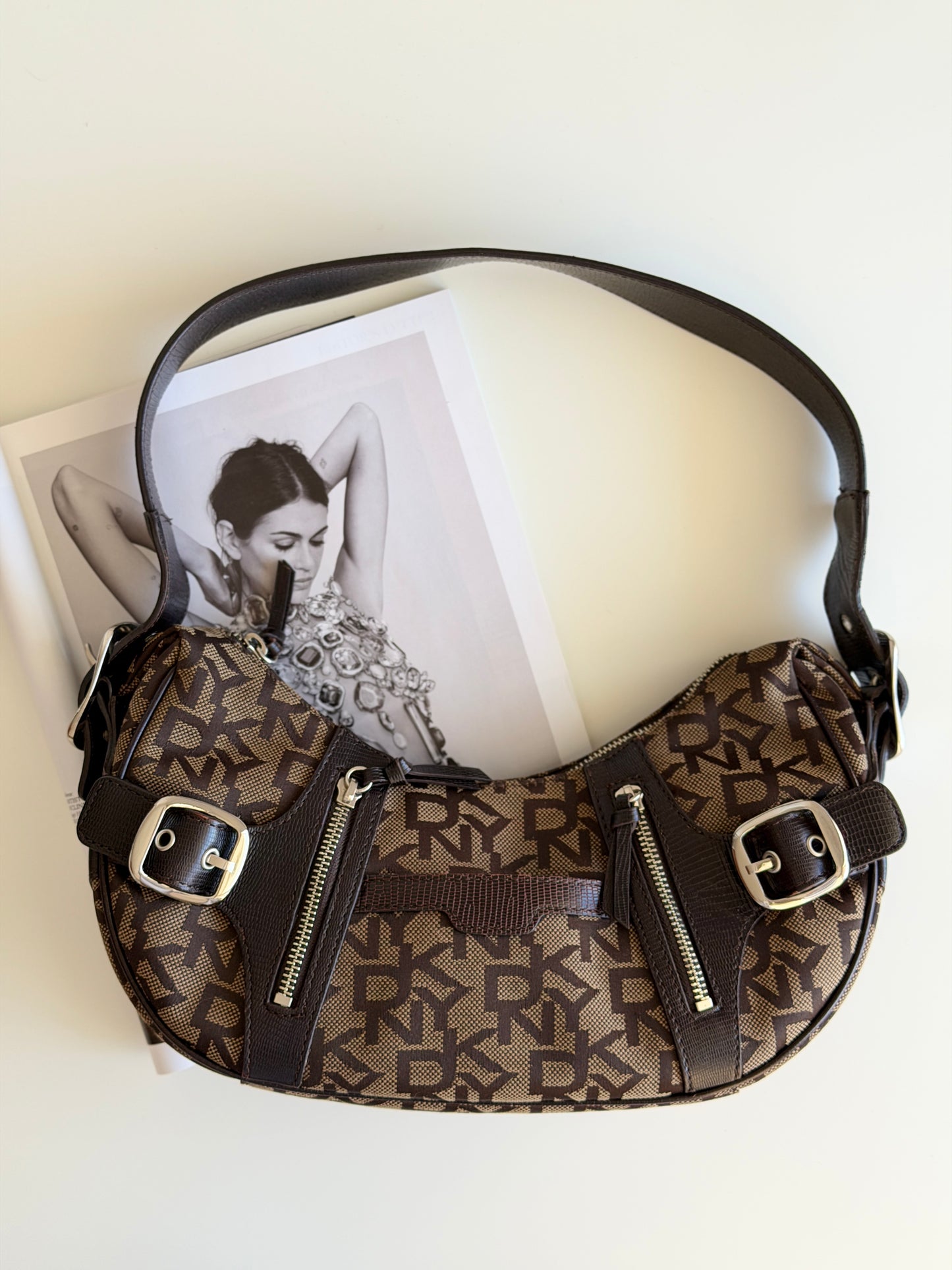 Vintage DKNY brown shoulder bag