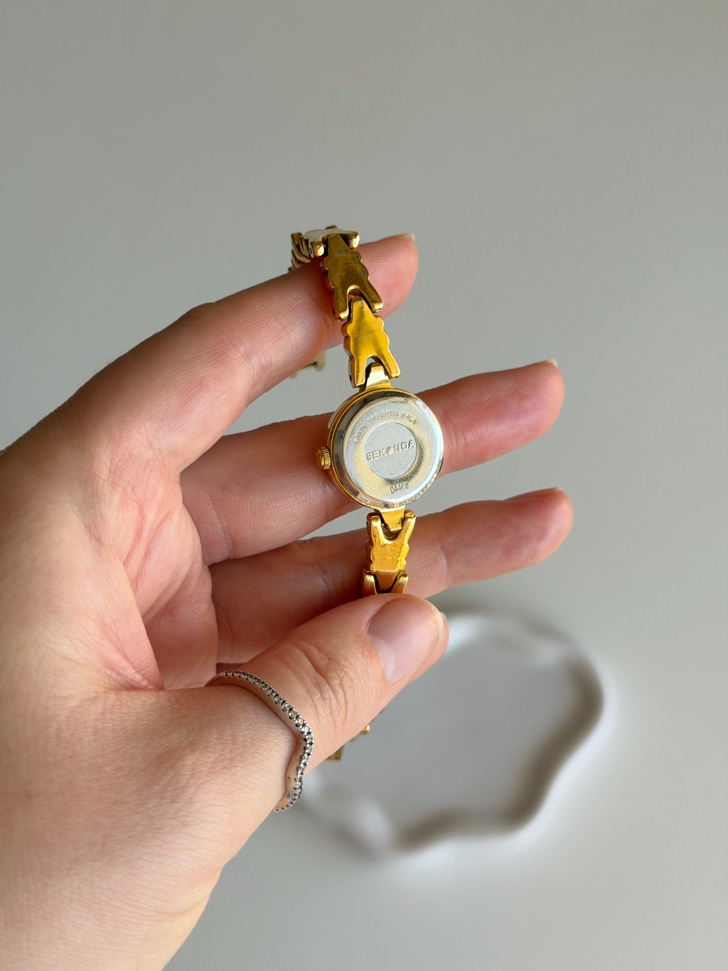 Vintage Sekonda gold-tone watch with crystals