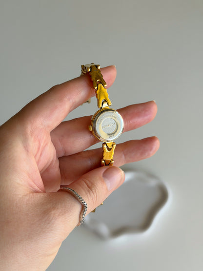 Vintage Sekonda gold-tone watch with crystals