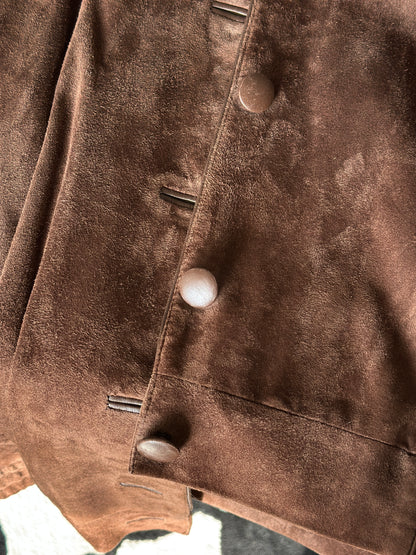 Vintage brown suede bomber jacket