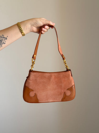 Vintage suede caramel bag