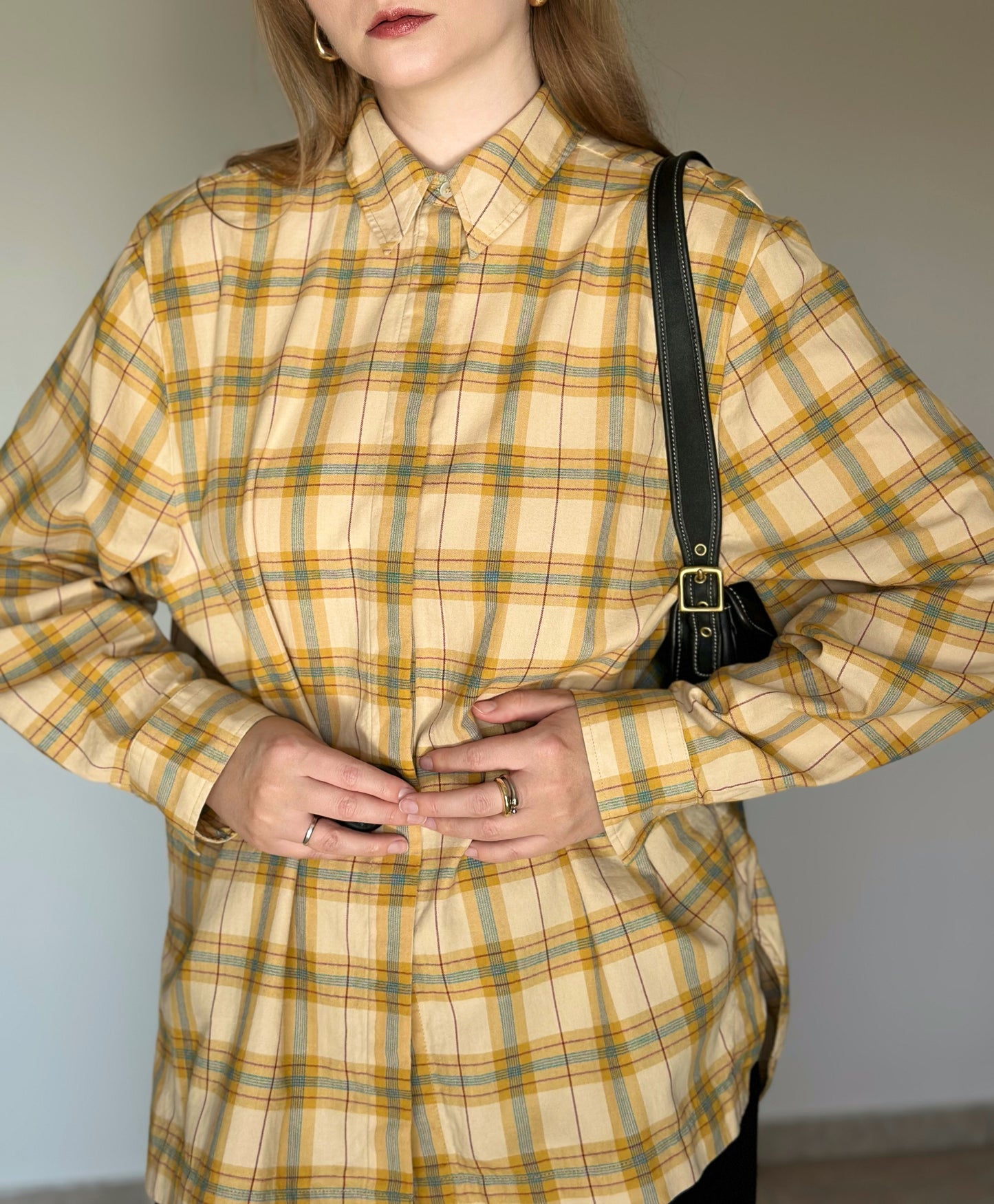 Plaid yellow oversized shirt