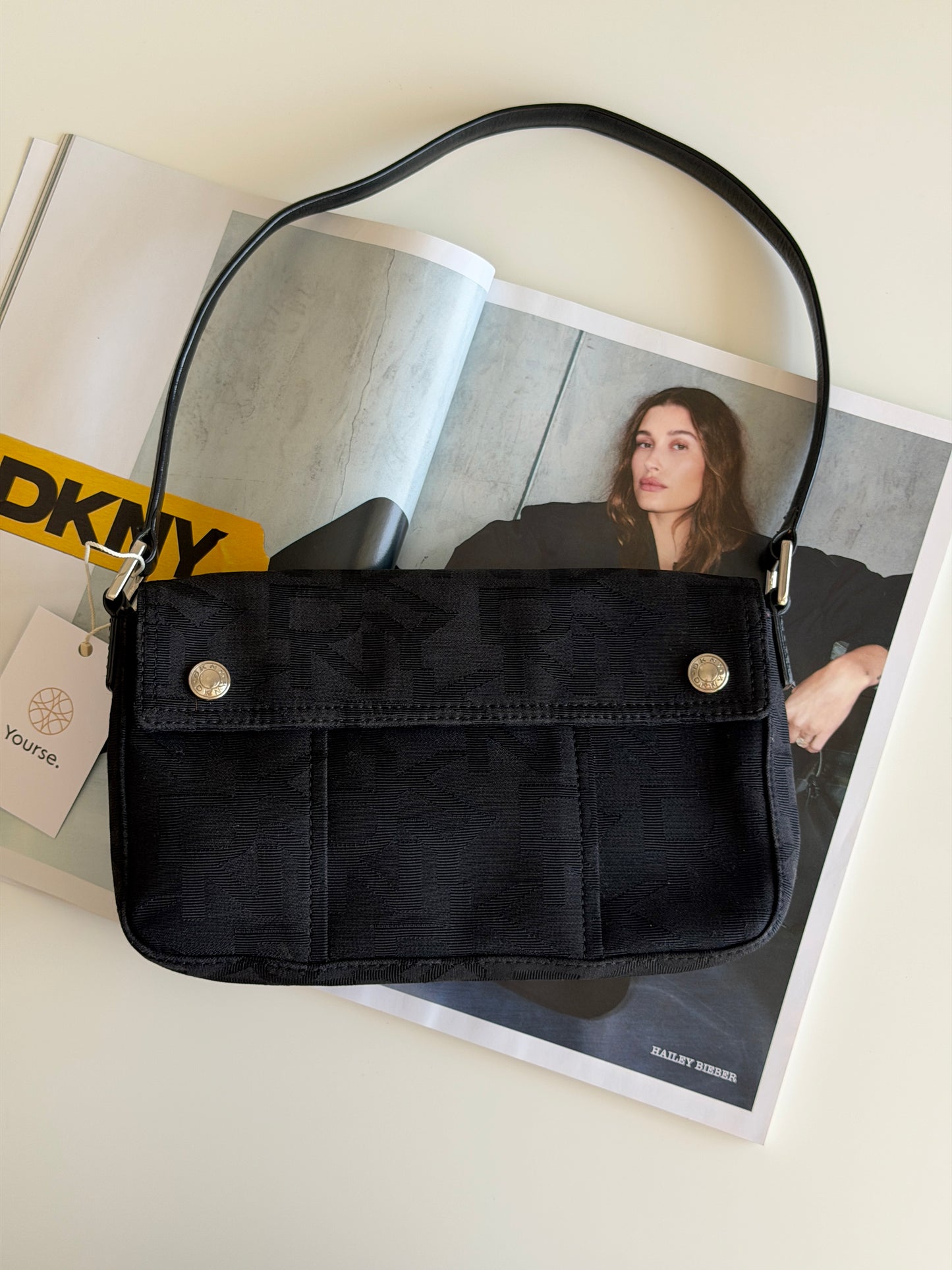 Vintage DKNY black monogram bag