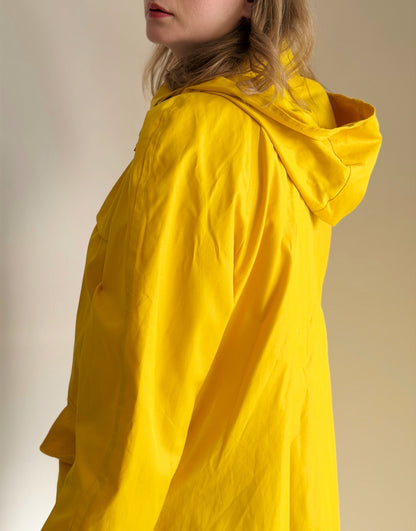 Vibrant yellow London Fog trench coat