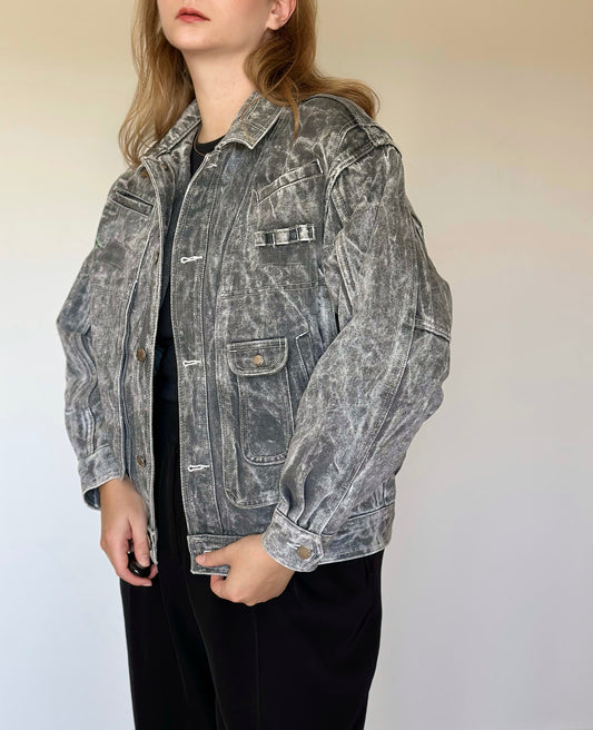 Stunning vintage grey denim jacket