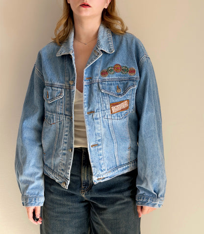 Vintage denim jacket in a light blue wash