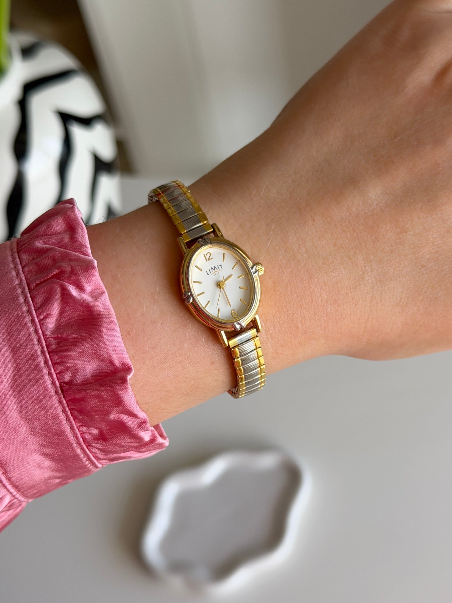 Lovely two-tone Limit watch with engraving on the case back