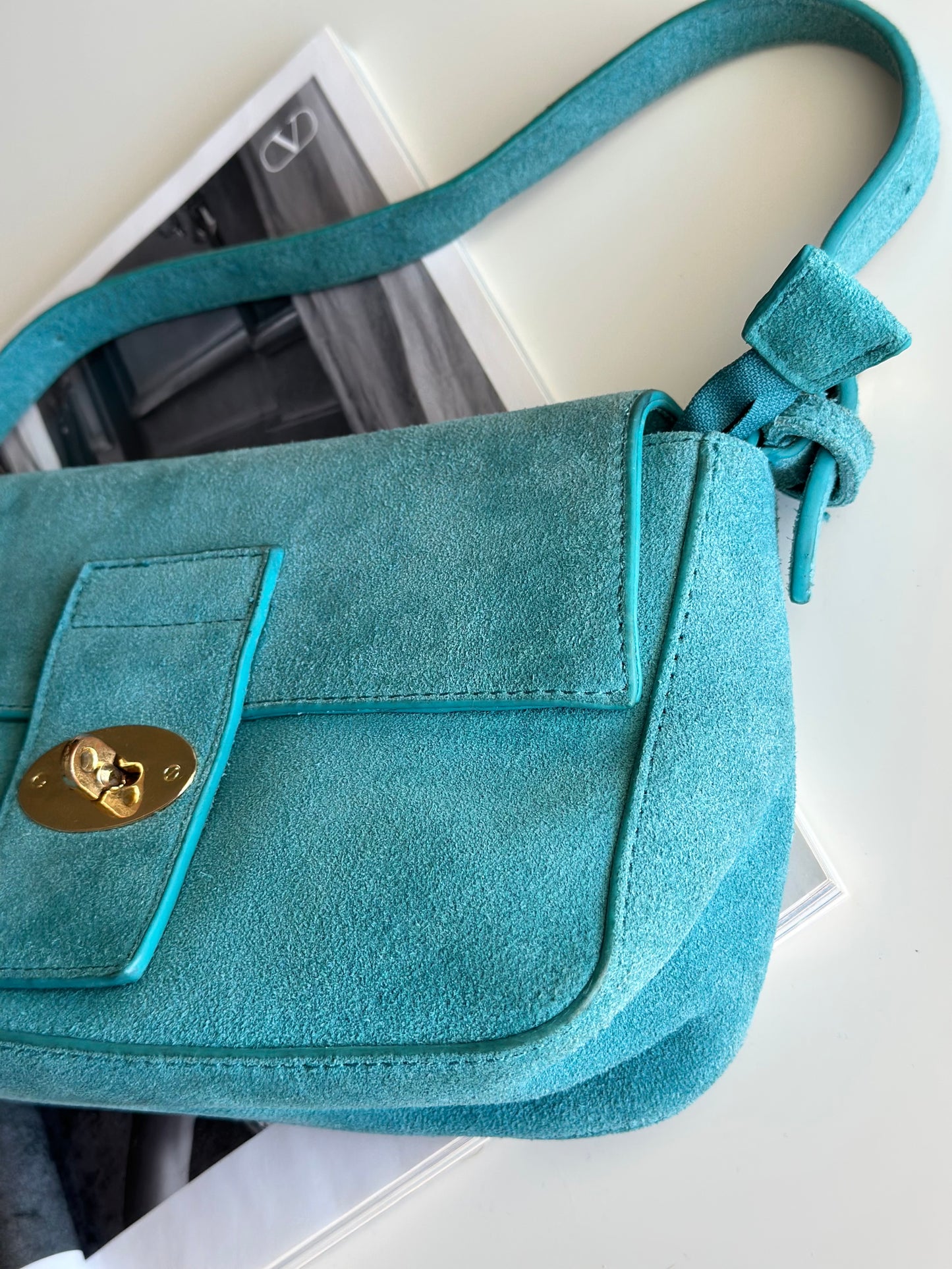 Lovely vintage suede shoulder bag