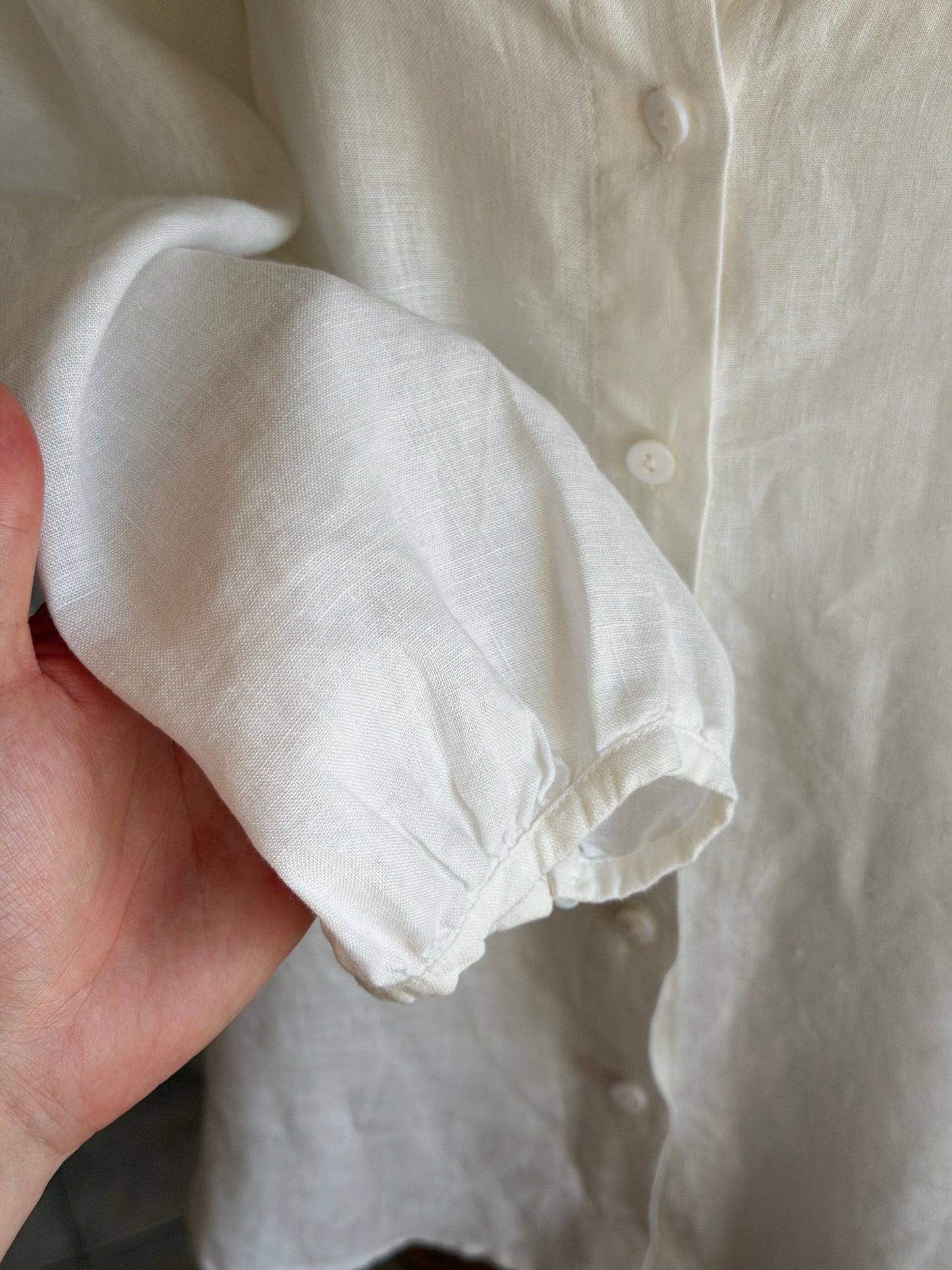 Classic linen blouse in soft white