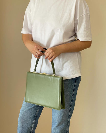 Gorgeous leather green bag (Celine inspired)