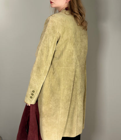 Beautful light olive green suede coat