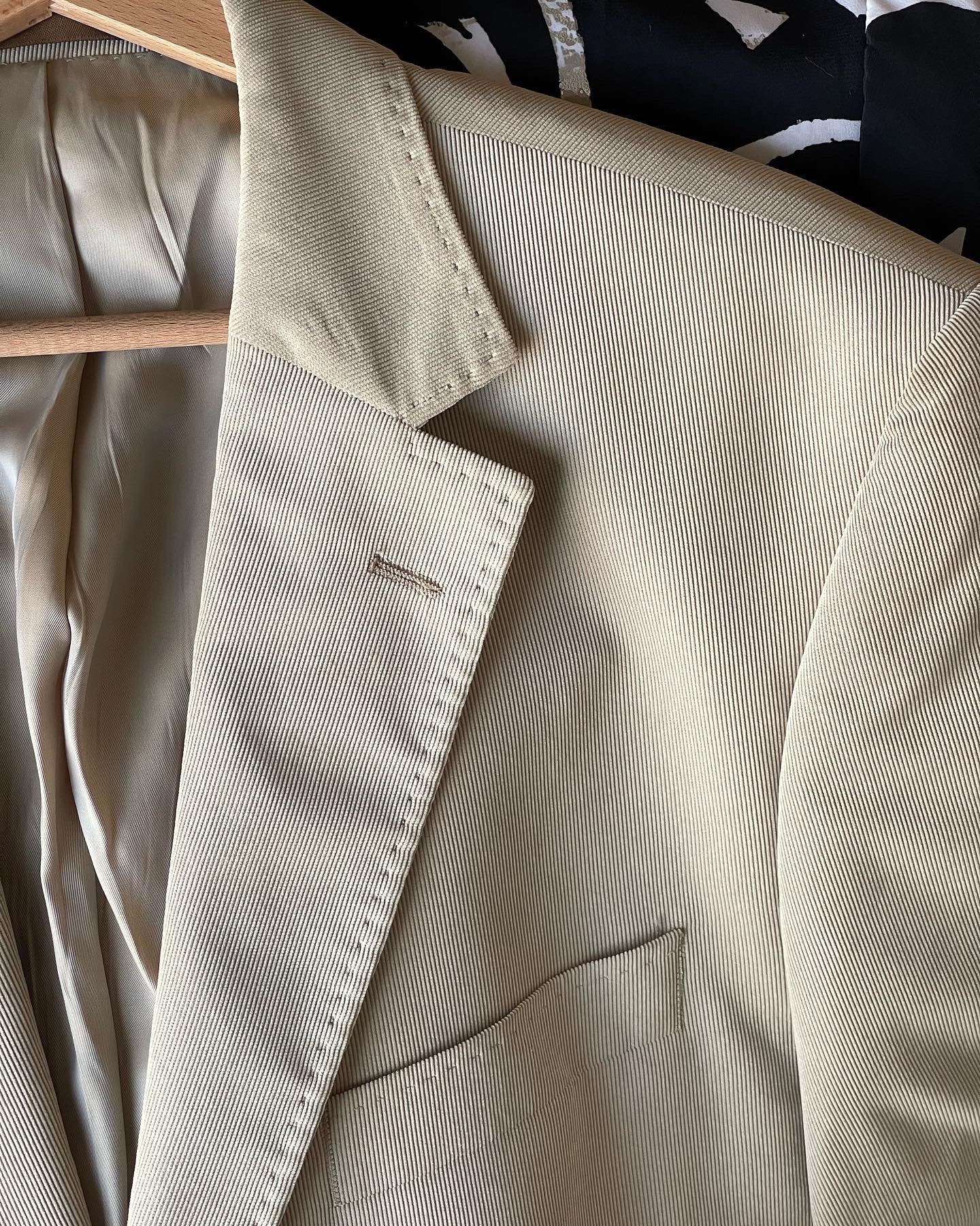 Vintage corduroy blazer in light beige color