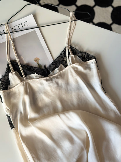 Stunning silk night dress with lace